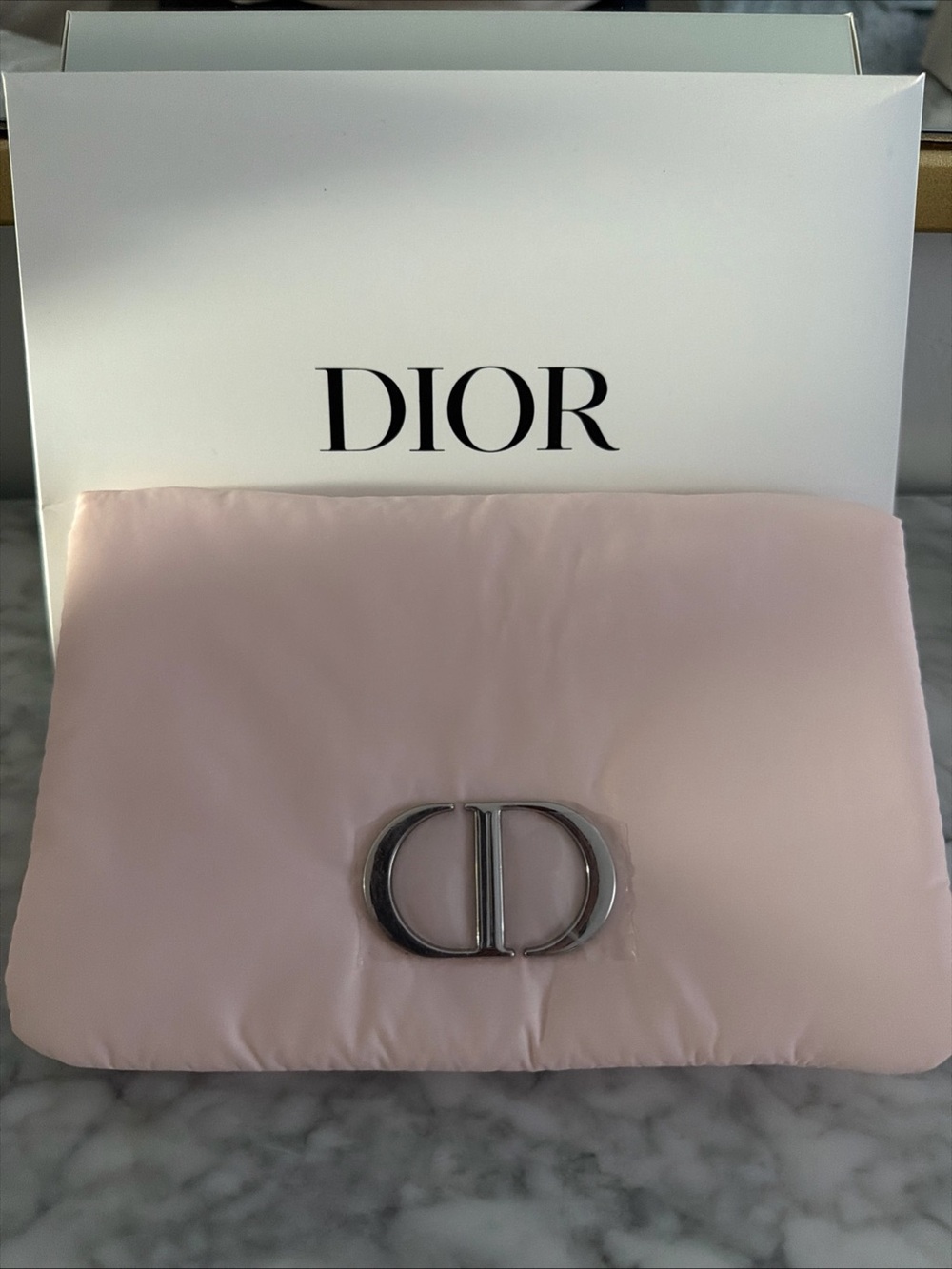 Dior Pale Pink CD Clutch with Silver Hardware